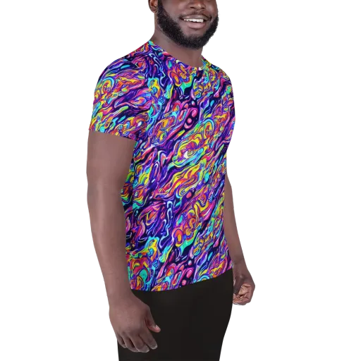 Luminous Melt on a Men's Athletic T-Shirt