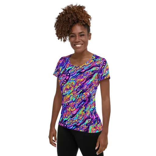 Luminous Melt on a Women's Athletic T-Shirt