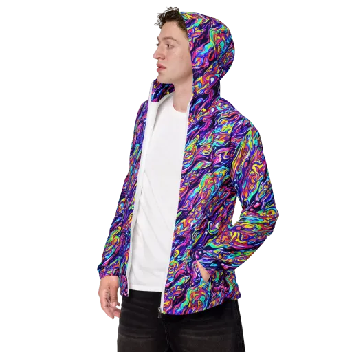 Luminous Melt on a Men's Windbreaker