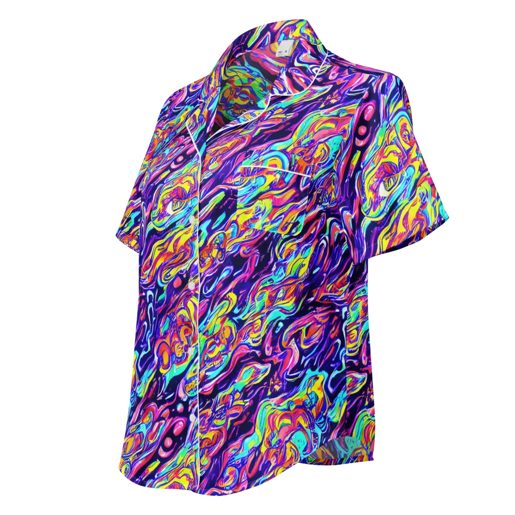 Luminous Melt on Women's Short Sleeve Pajama Top — Left Front