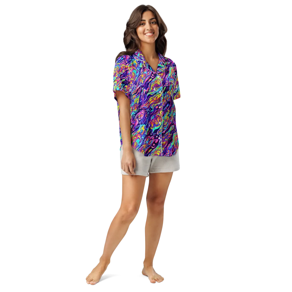 Luminous Melt on Women's Short Sleeve Pajama Top — Front