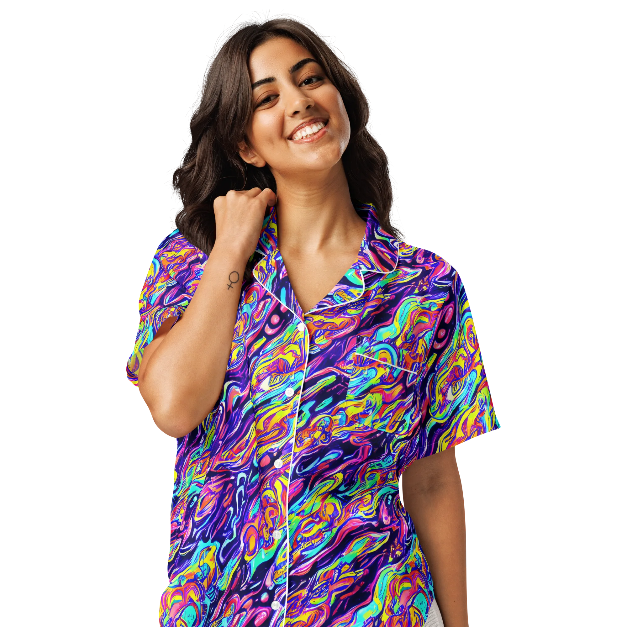 Luminous Melt on Women's Short Sleeve Pajama Top — Front