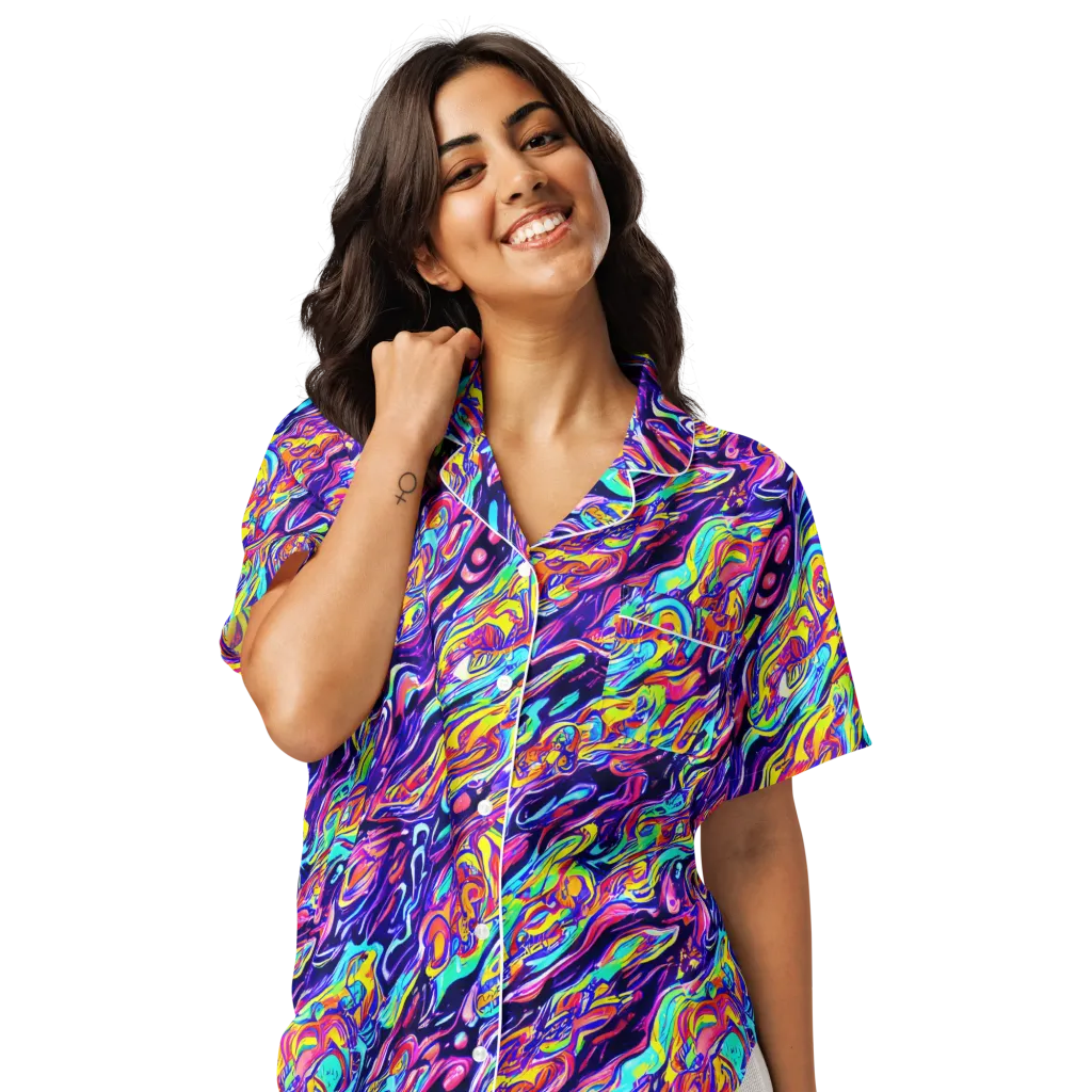Luminous Melt on Women's Short Sleeve Pajama Top — Front