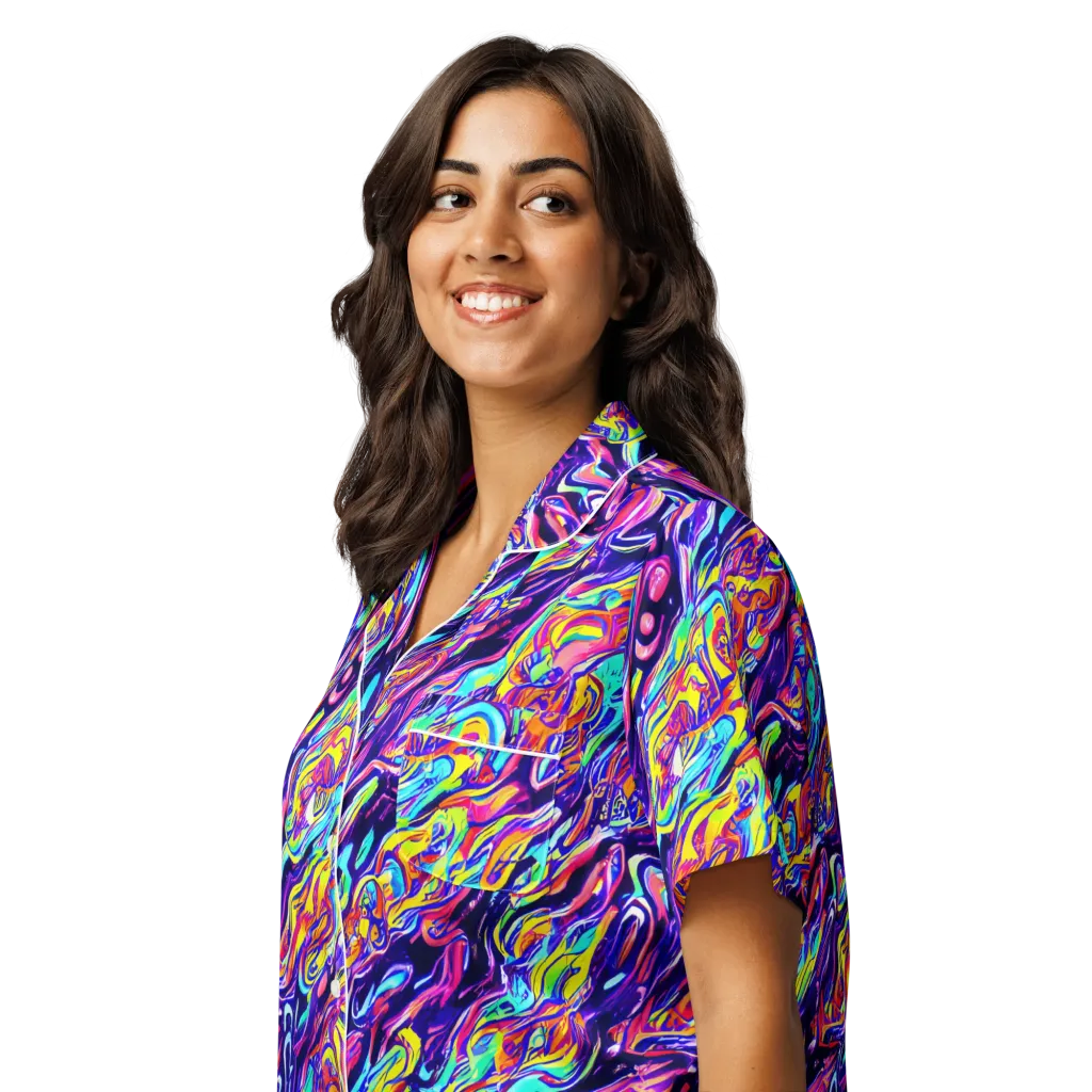 Luminous Melt on Women's Short Sleeve Pajama Top — Left Front