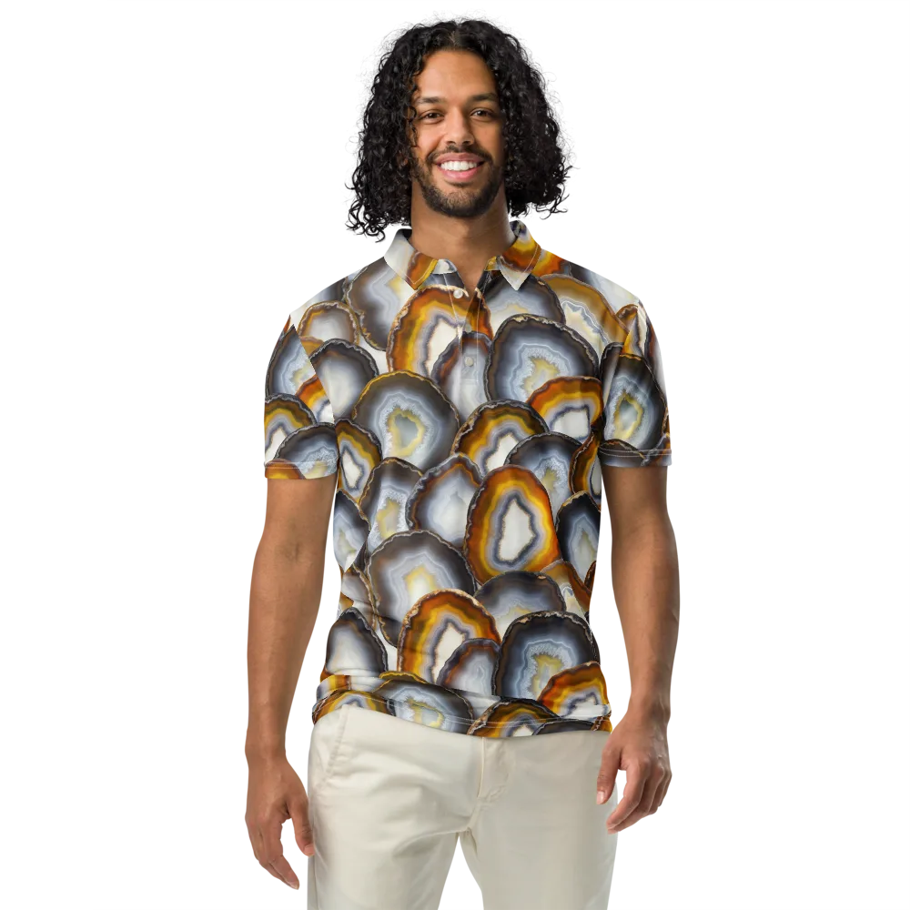 Agate Alchemy on Men's Slim Fit Polo Shirt — Front