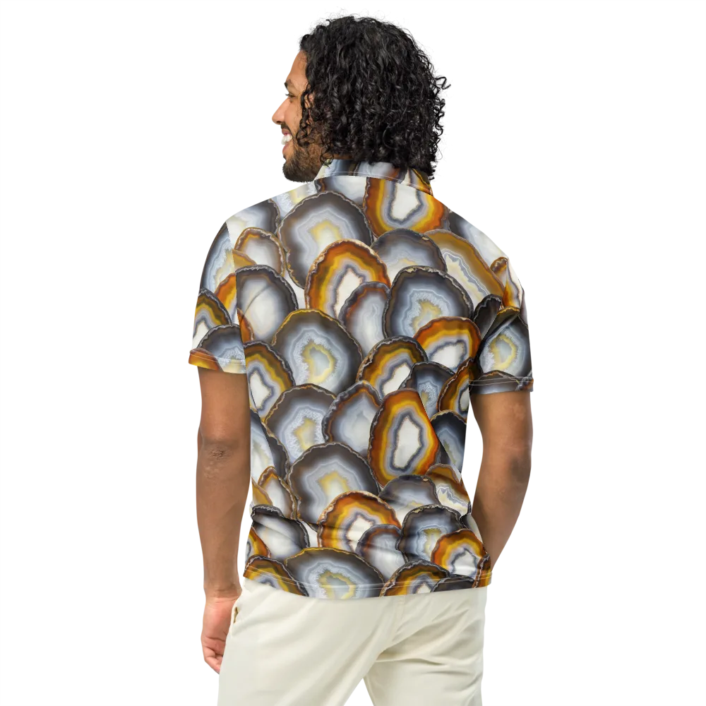 Agate Alchemy on Men's Slim Fit Polo Shirt — Back