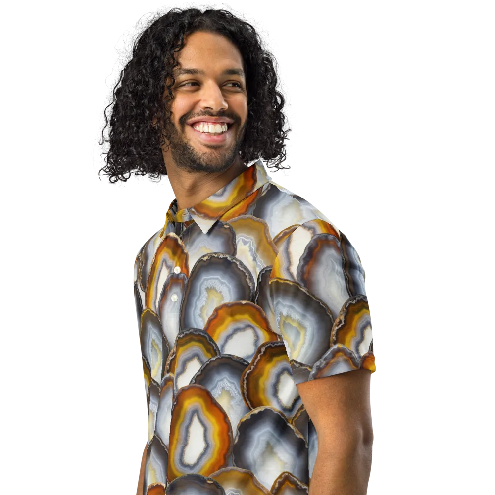 Agate Alchemy on Men's Slim Fit Polo Shirt — Left Front