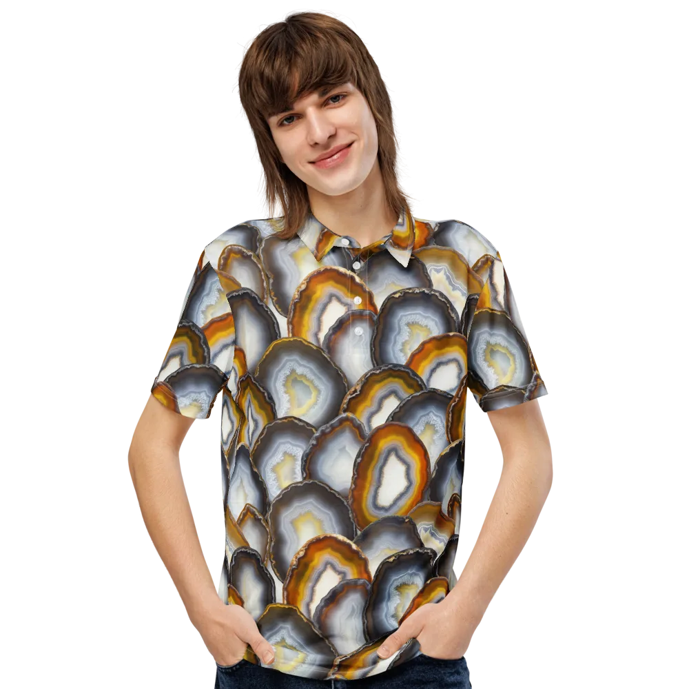 Agate Alchemy on Men's Slim Fit Polo Shirt — Front