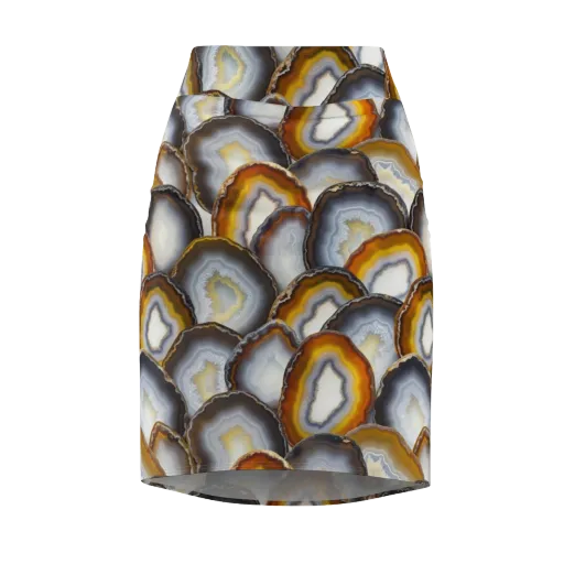 Agate Alchemy on a Pencil Skirt