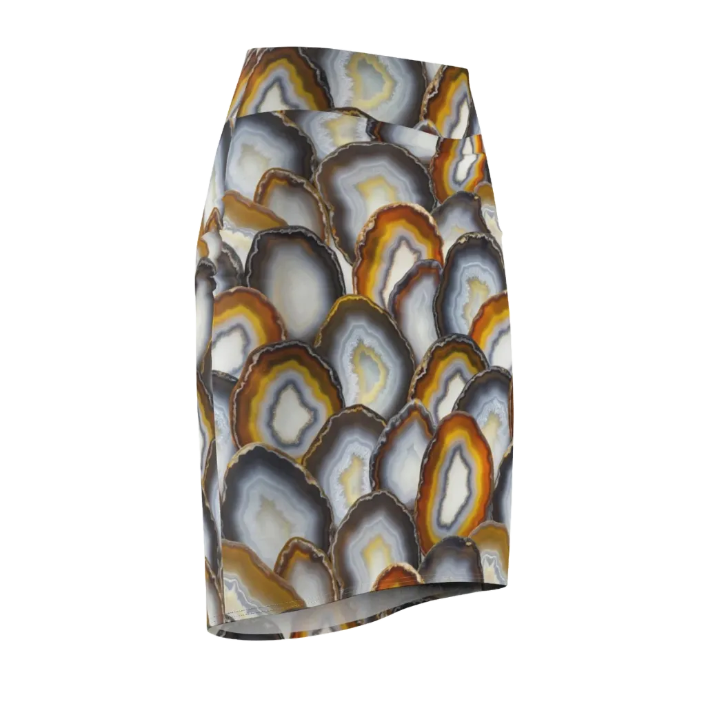 Agate Alchemy on Pencil Skirt — Front Side