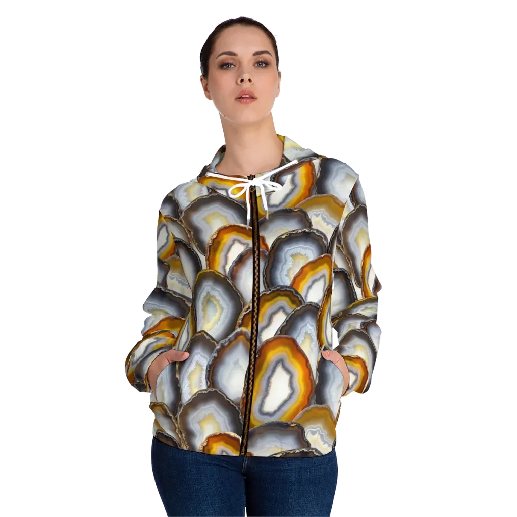 Agate Alchemy on Women's Full-Zip Hoodie — Front On Person