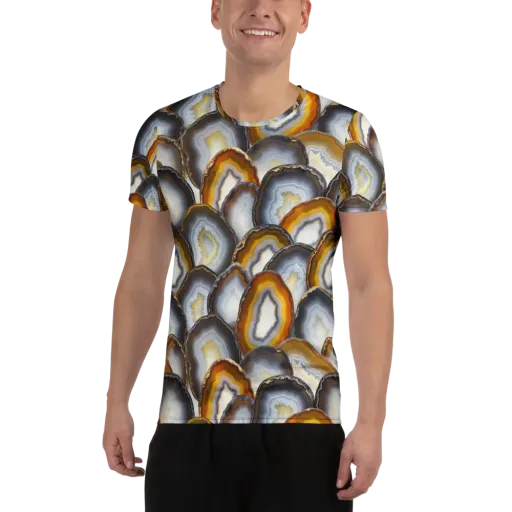 Agate Alchemy on a Men's Athletic T-Shirt