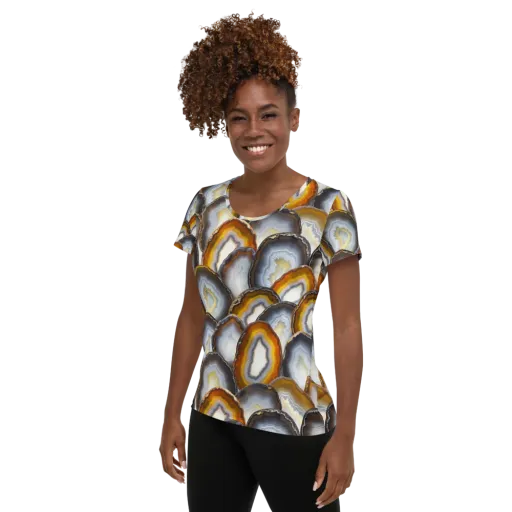 Agate Alchemy on a Women's Athletic T-Shirt
