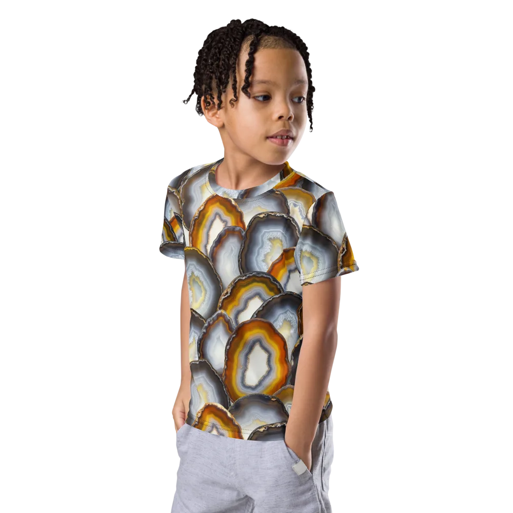 Agate Alchemy on Kids Crew Neck T-Shirt — Left Front