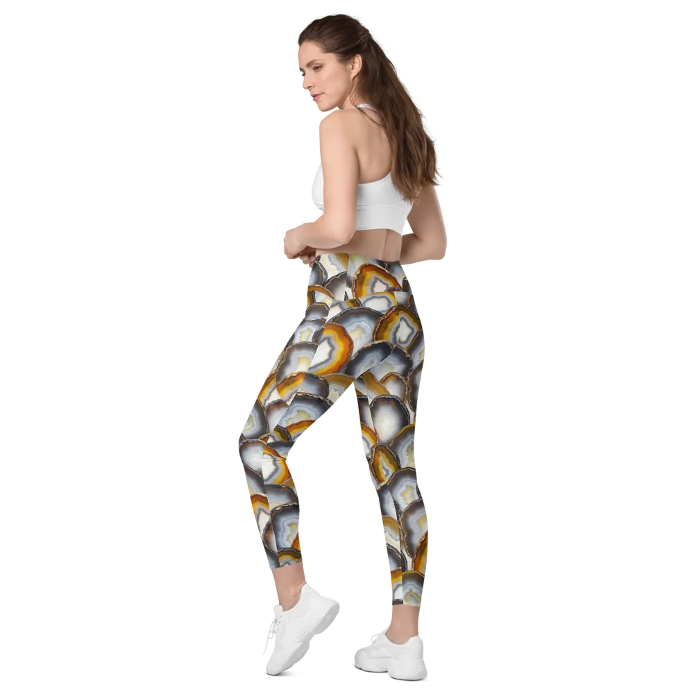 Agate Alchemy on Leggings with Pockets — Left Back