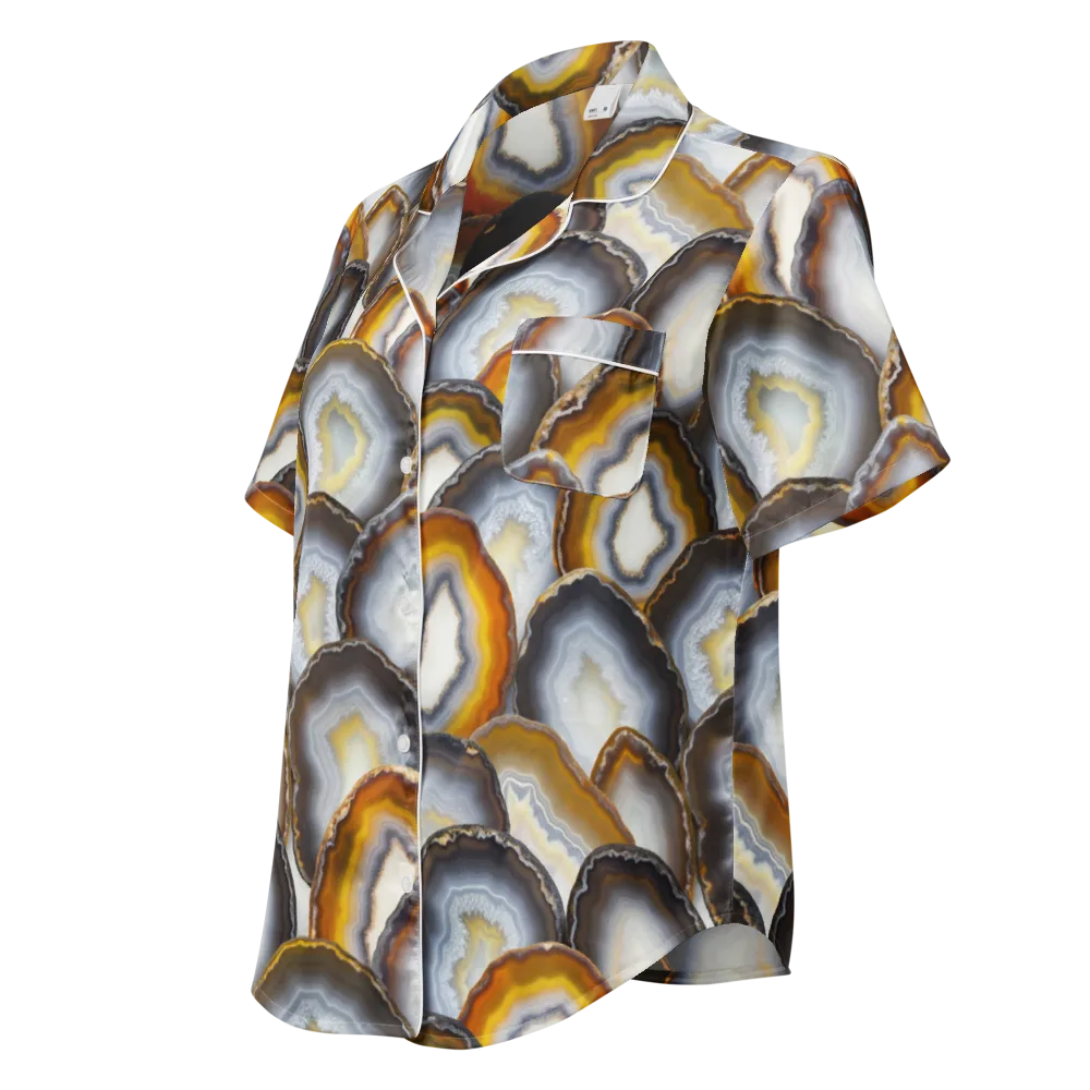 Agate Alchemy on Women's Short Sleeve Pajama Top — Left Front