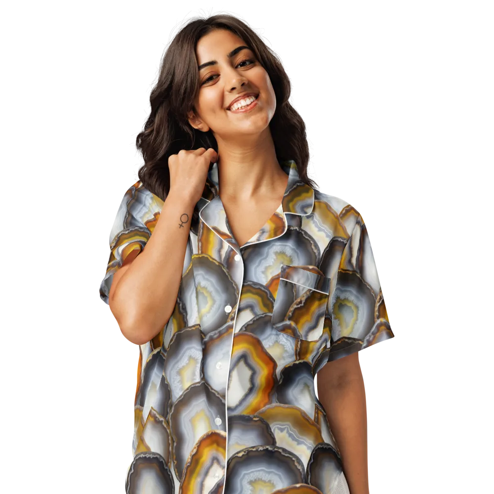 Agate Alchemy on Women's Short Sleeve Pajama Top — Front