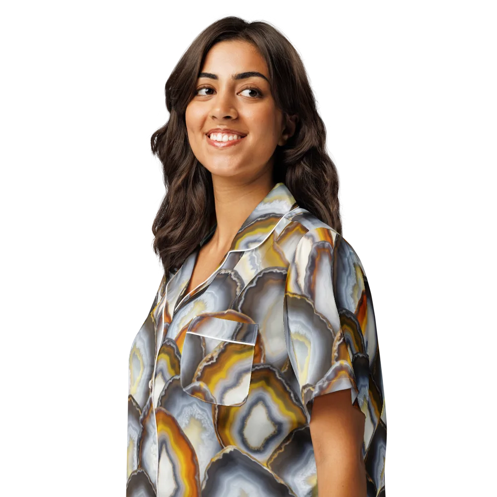 Agate Alchemy on Women's Short Sleeve Pajama Top — Left Front