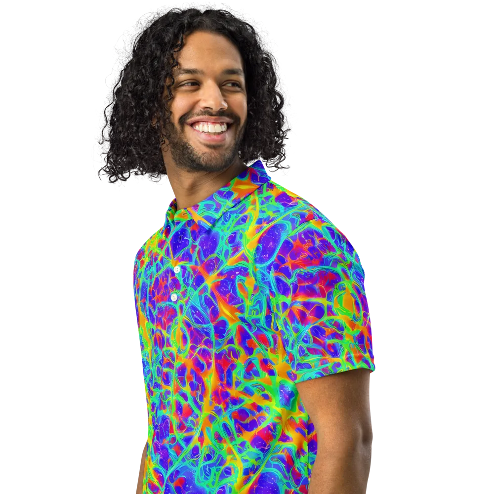 Radiant Mutation on Men's Slim Fit Polo Shirt — Left Front