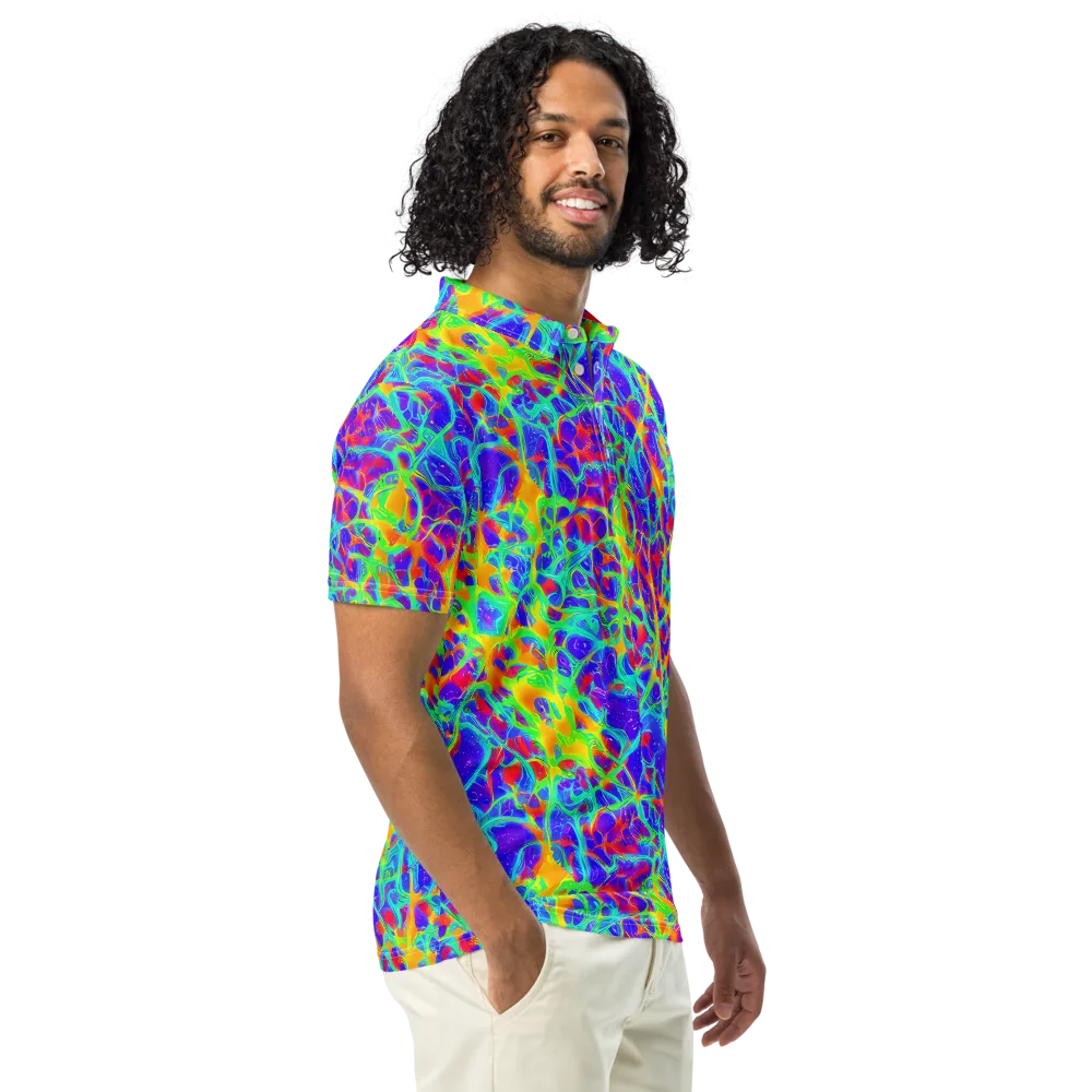 Radiant Mutation on Men's Slim Fit Polo Shirt — Right Front