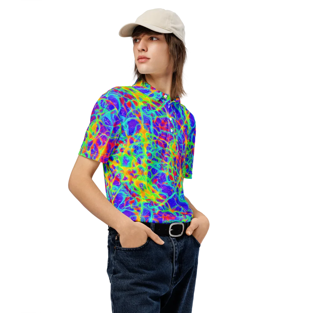 Radiant Mutation on Men's Slim Fit Polo Shirt — Right Front