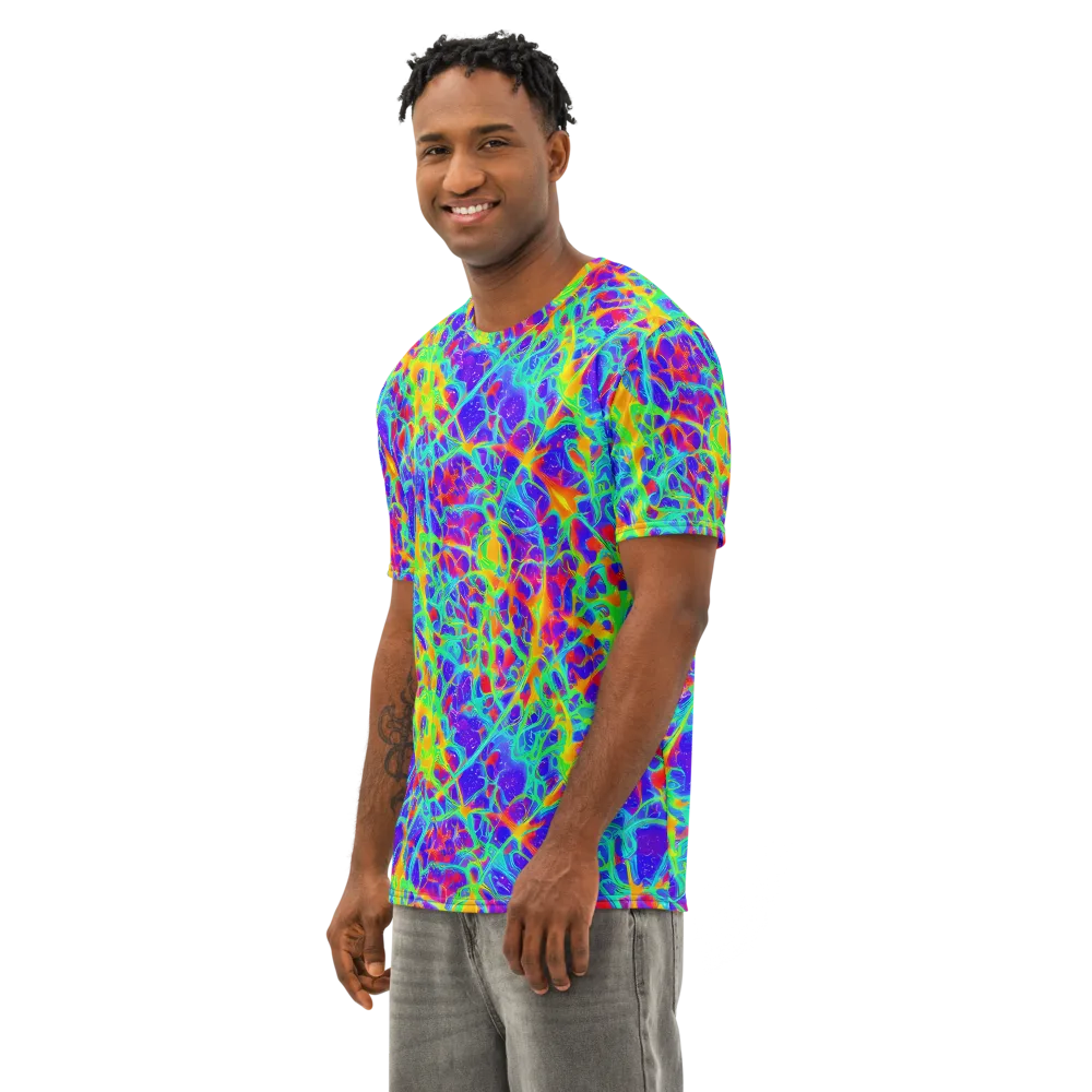 Radiant Mutation on Men's Cotton Crew Neck T-Shirt — Left Front