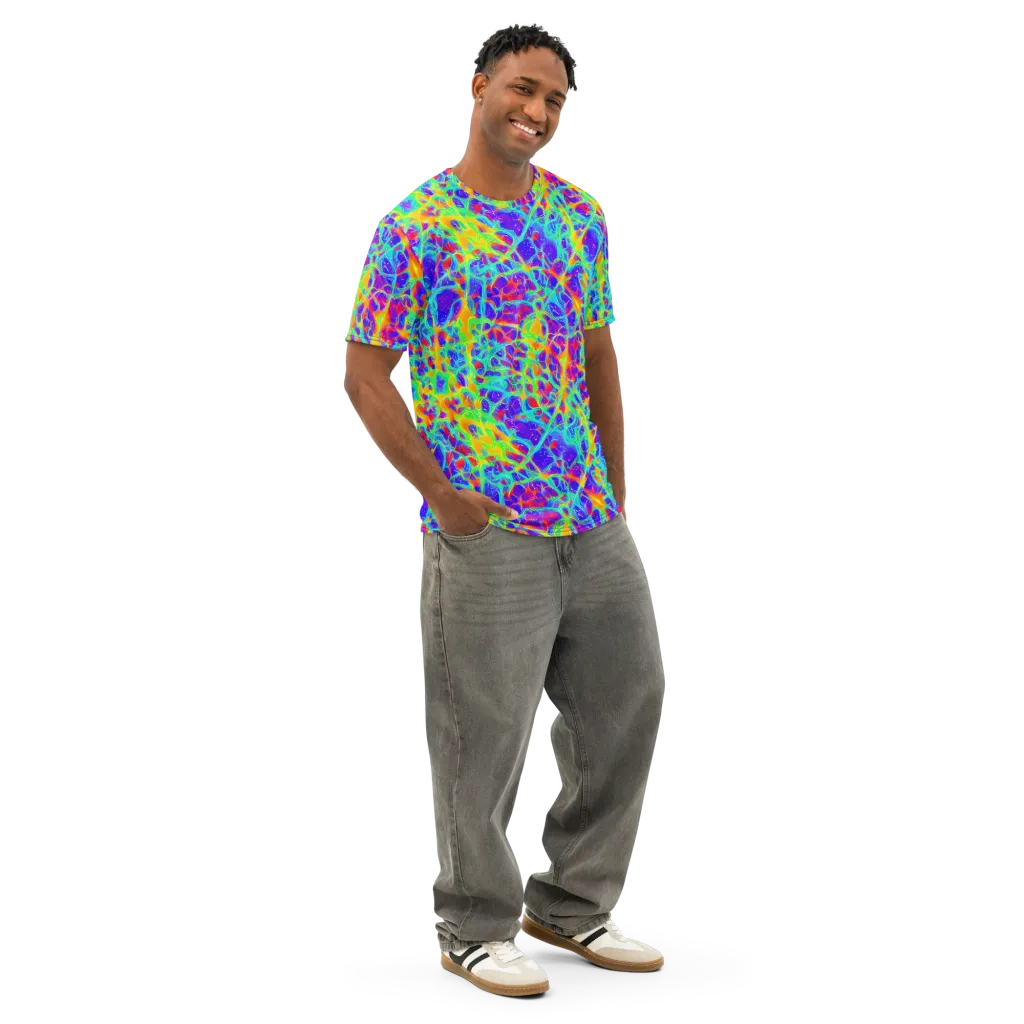 Radiant Mutation on Men's Cotton Crew Neck T-Shirt — Right Front