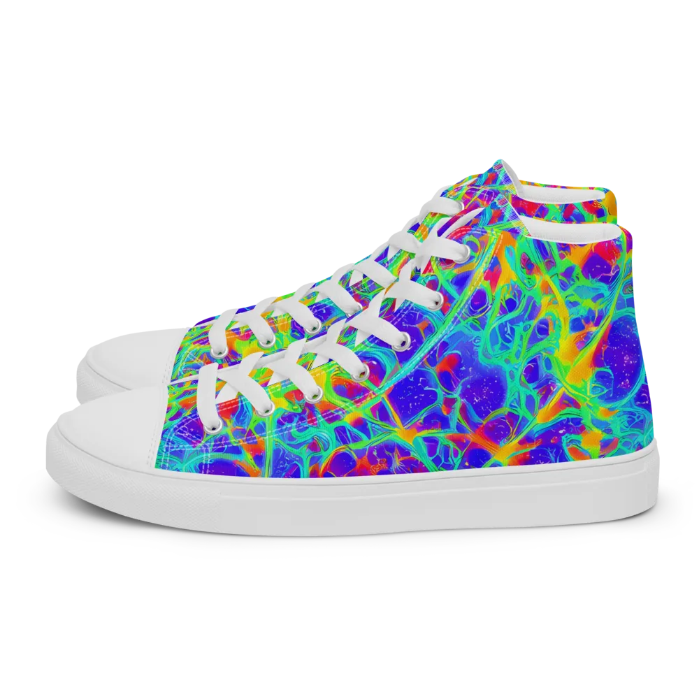 Radiant Mutation on Men's High Top Canvas Shoes — Left