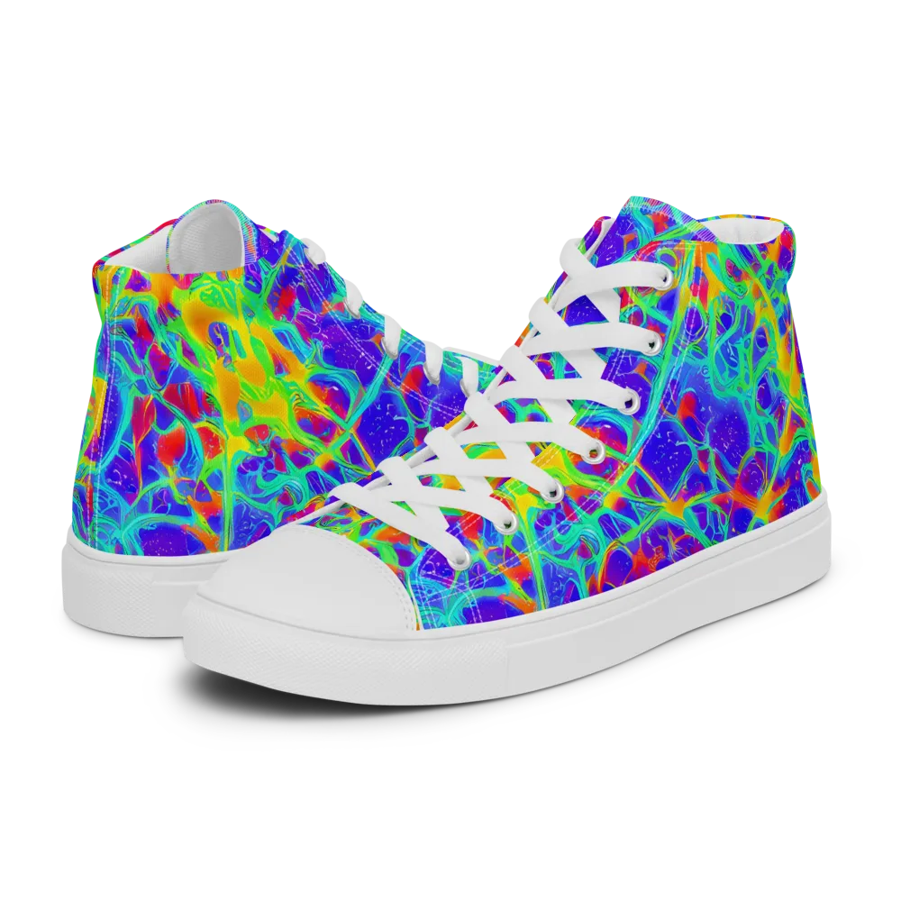 Radiant Mutation on Men's High Top Canvas Shoes — Left