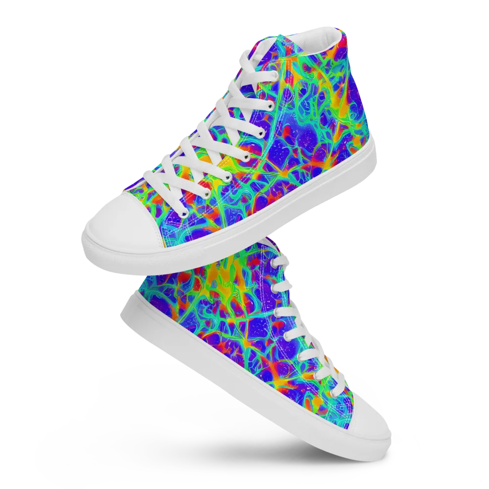 Radiant Mutation on Men's High Top Canvas Shoes — Front