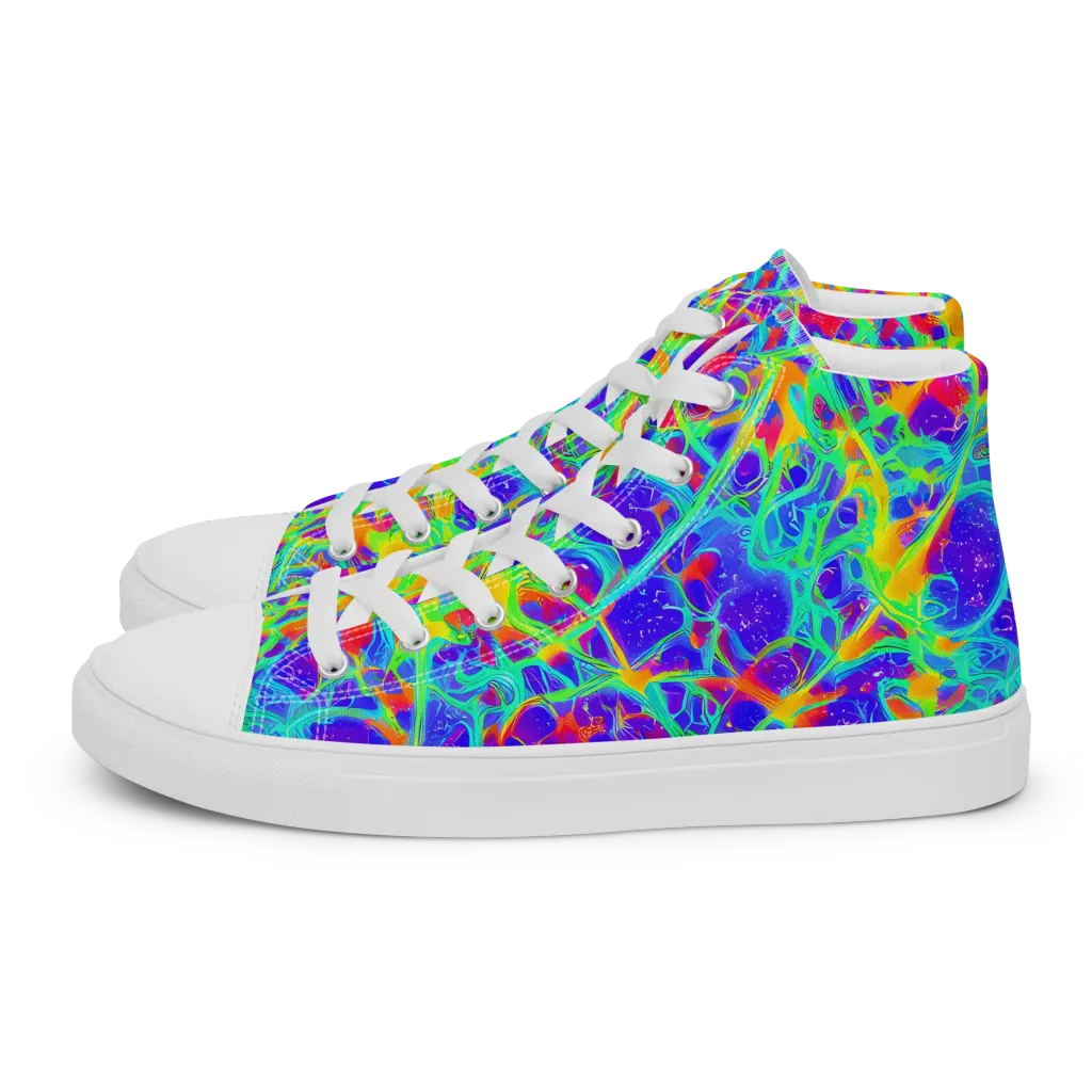 Radiant Mutation on Women's High Top Canvas Shoes — Left