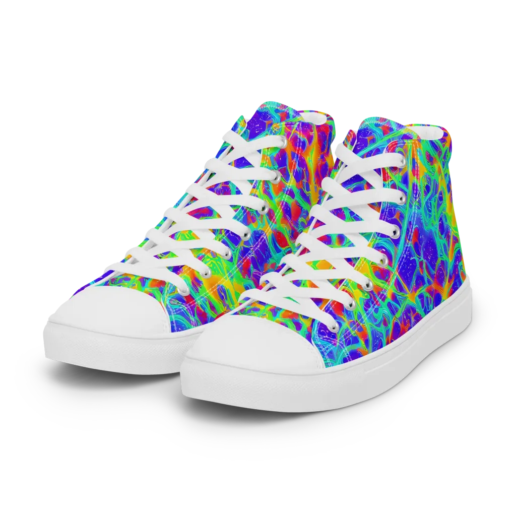 Radiant Mutation on Women's High Top Canvas Shoes — Left Front
