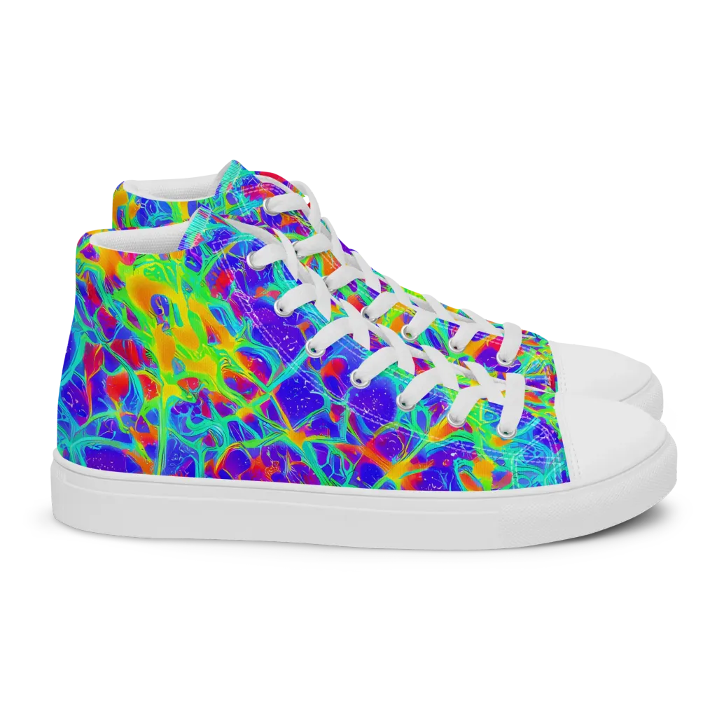 Radiant Mutation on Women's High Top Canvas Shoes — Right