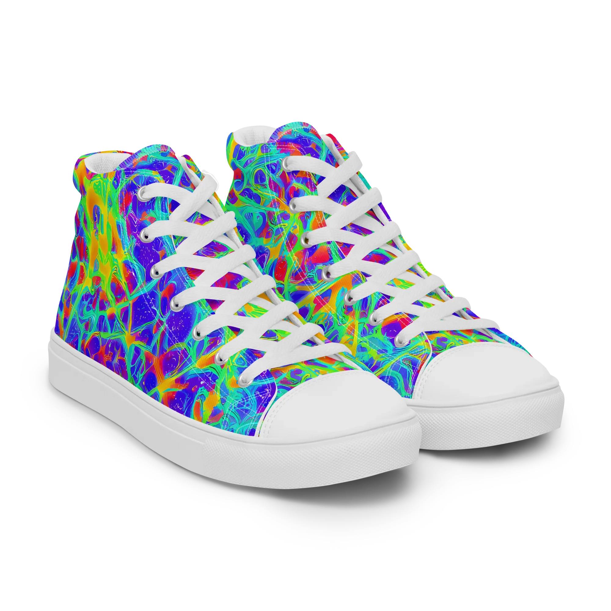 Radiant Mutation on Women's High Top Canvas Shoes — Right Front