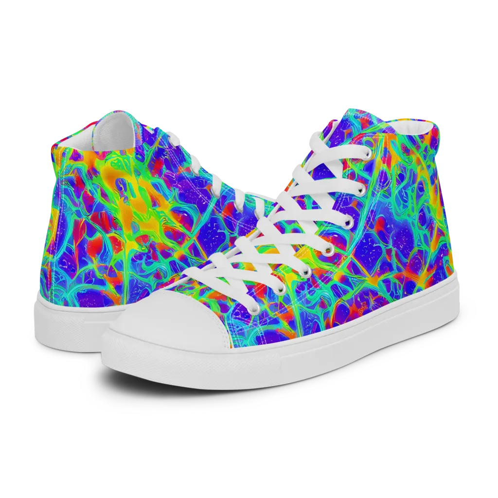 Radiant Mutation on Women's High Top Canvas Shoes — Left