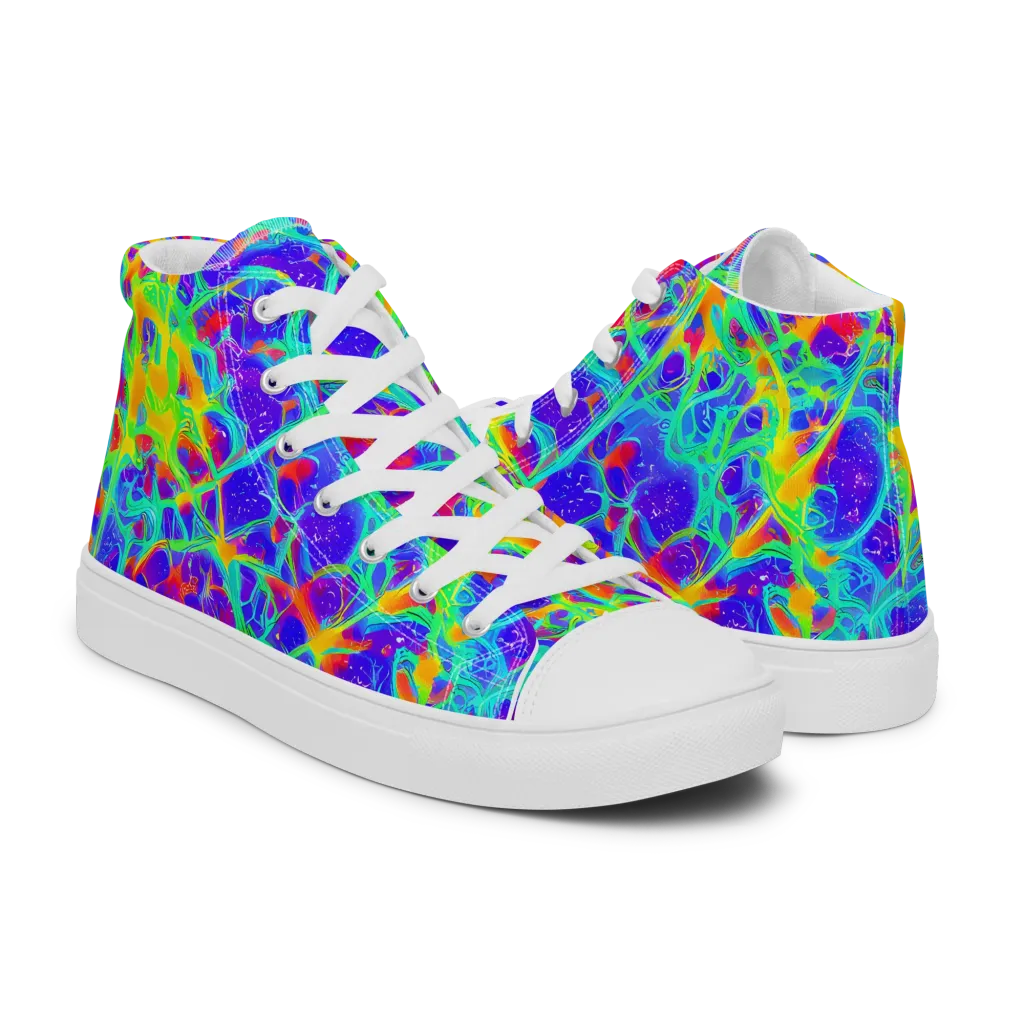 Radiant Mutation on Women's High Top Canvas Shoes — Right