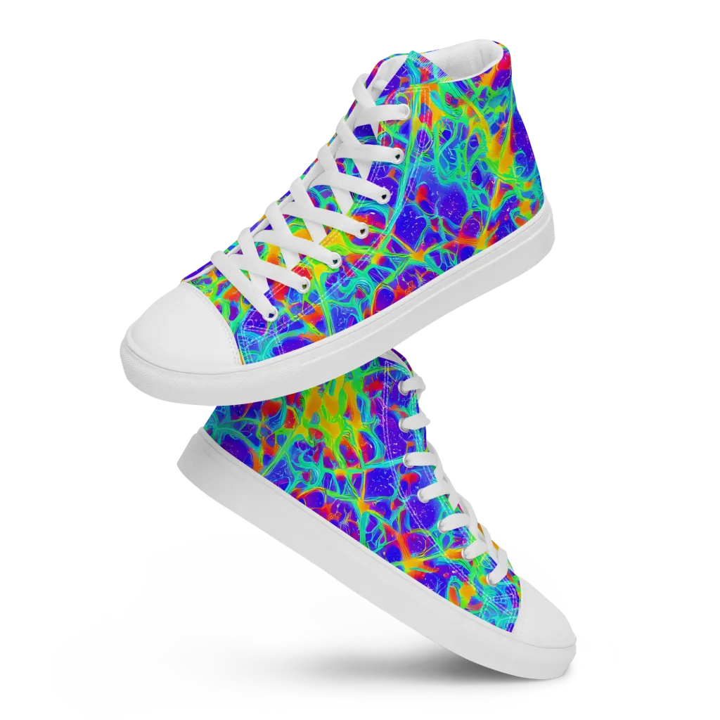 Radiant Mutation on Women's High Top Canvas Shoes — Front