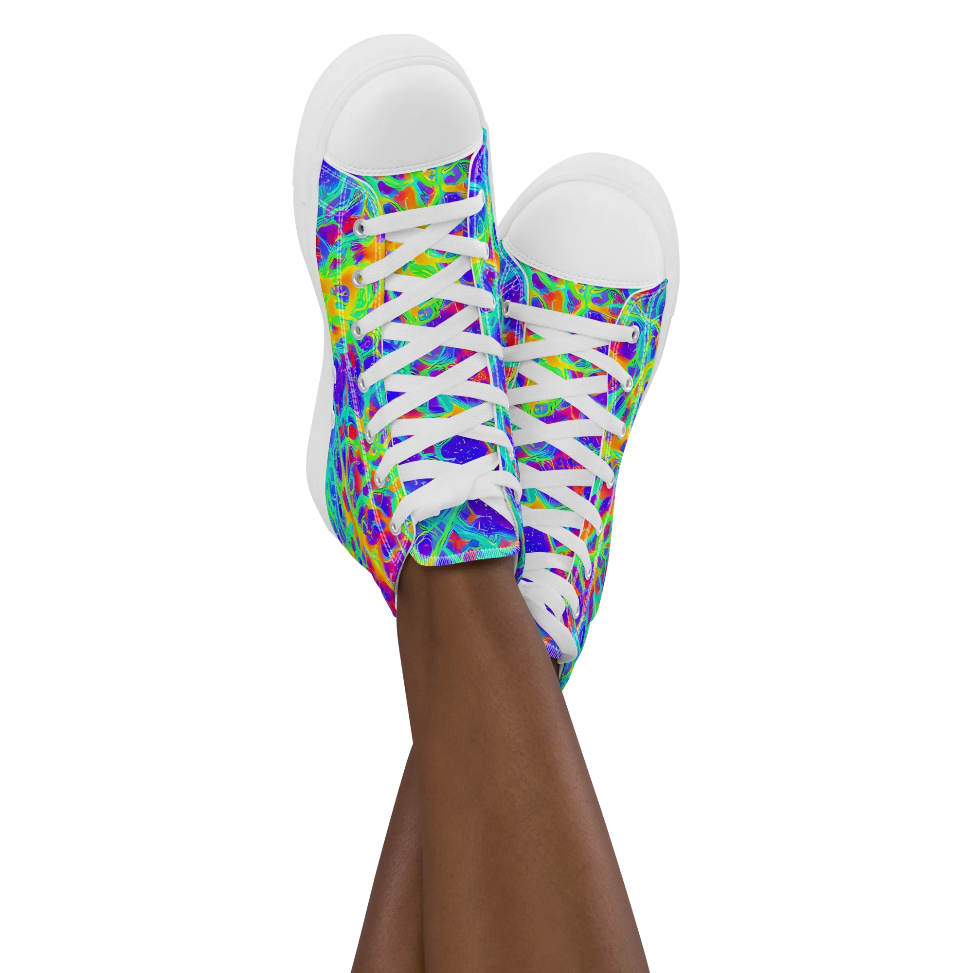 Radiant Mutation on Women's High Top Canvas Shoes — Front