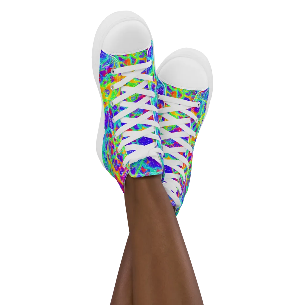 Radiant Mutation on Women's High Top Canvas Shoes — Front
