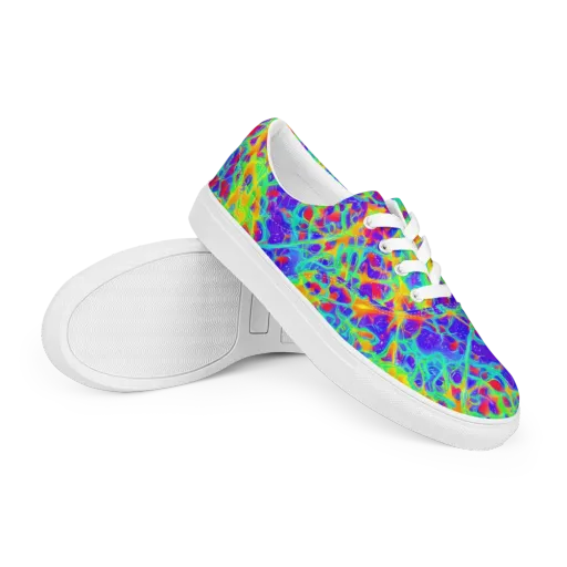 Radiant Mutation on a Men's Lace-Up Canvas Shoes