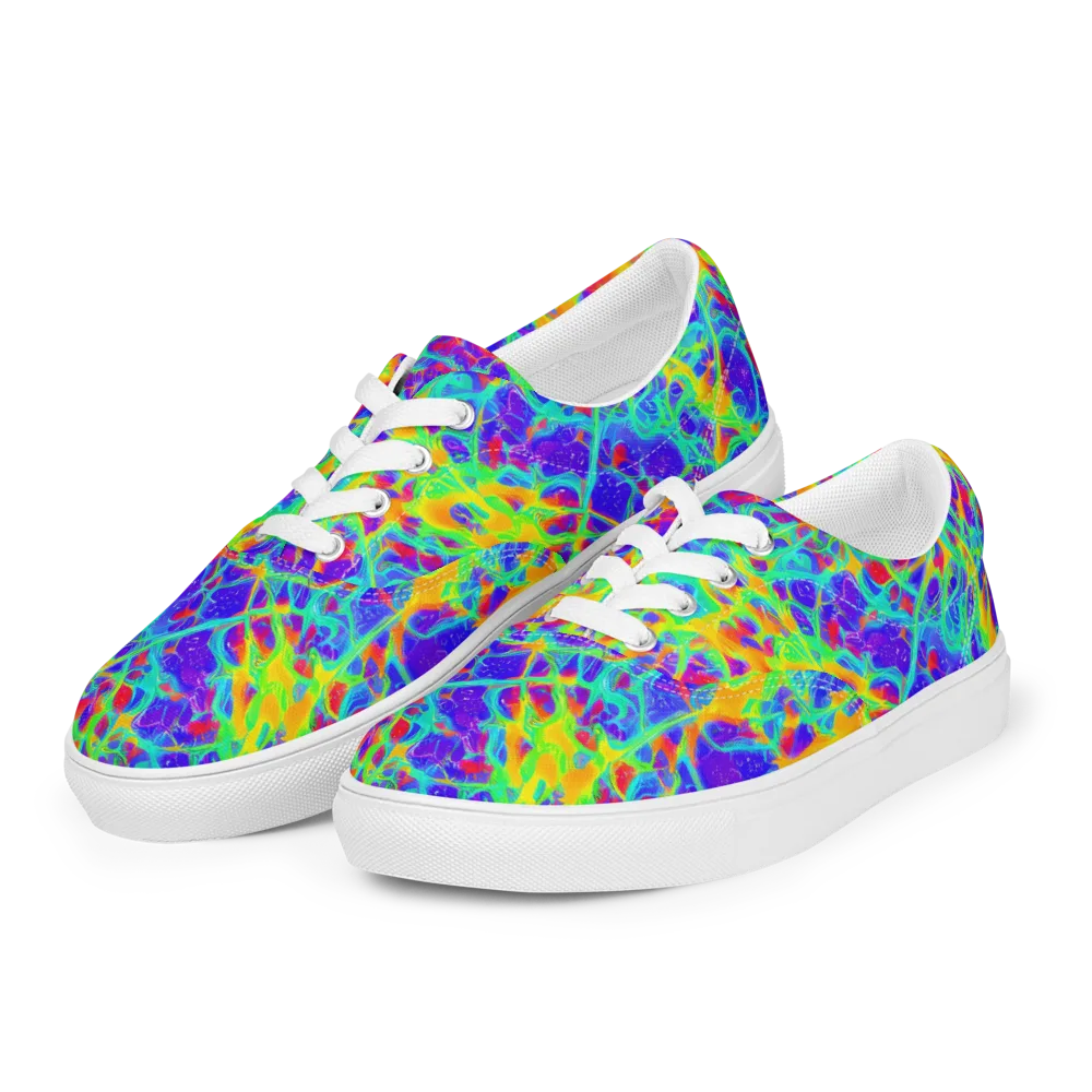Radiant Mutation on Men's Lace-Up Canvas Shoes — Left Front