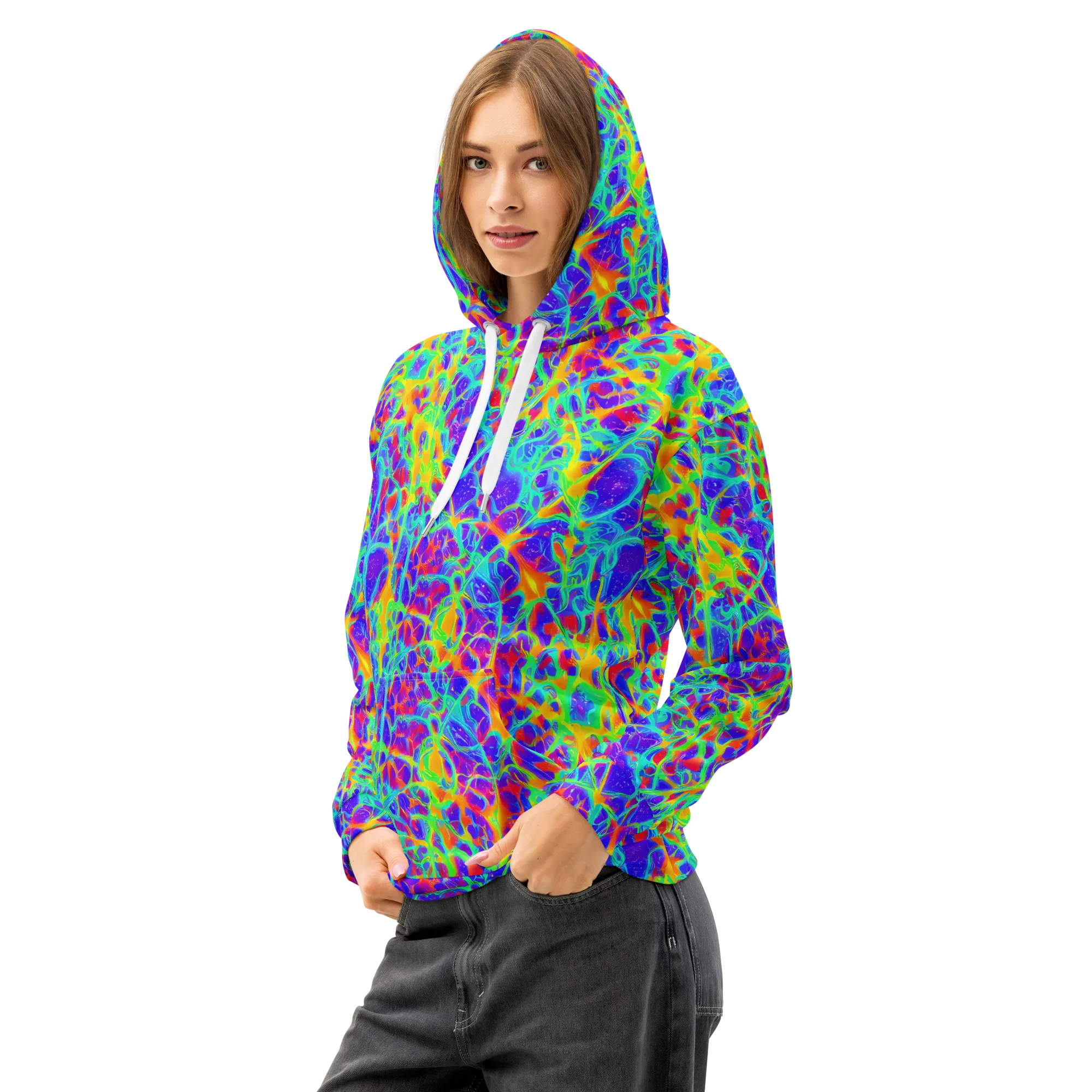 Radiant Mutation on Cotton Hoodie — Left Front