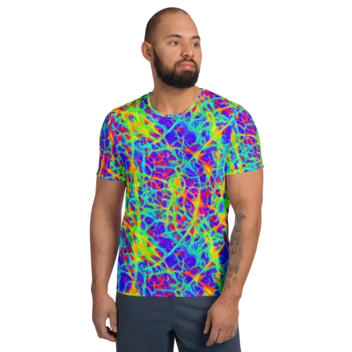 Radiant Mutation on a Men's Athletic T-Shirt