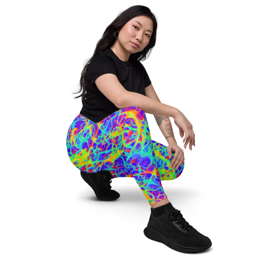 Radiant Mutation on Leggings with Pockets — Right Front