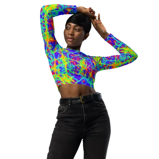 Radiant Mutation on a Long Sleeve Crop Top