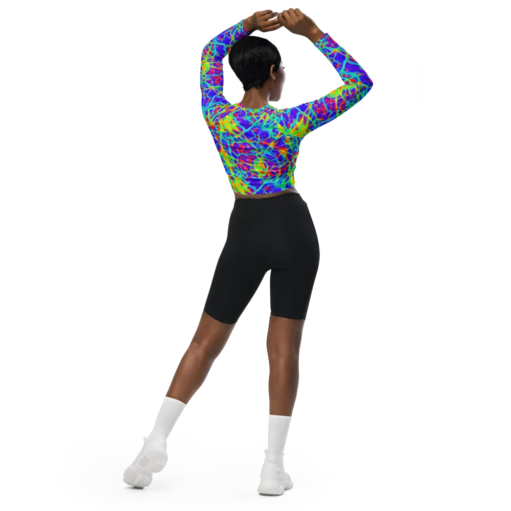 Radiant Mutation on Long Sleeve Crop Top — Back
