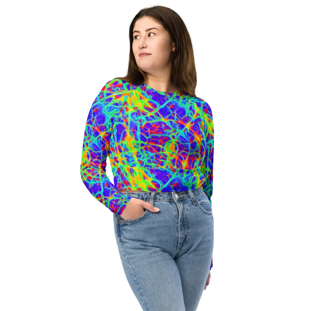 Radiant Mutation on Long Sleeve Crop Top — Front