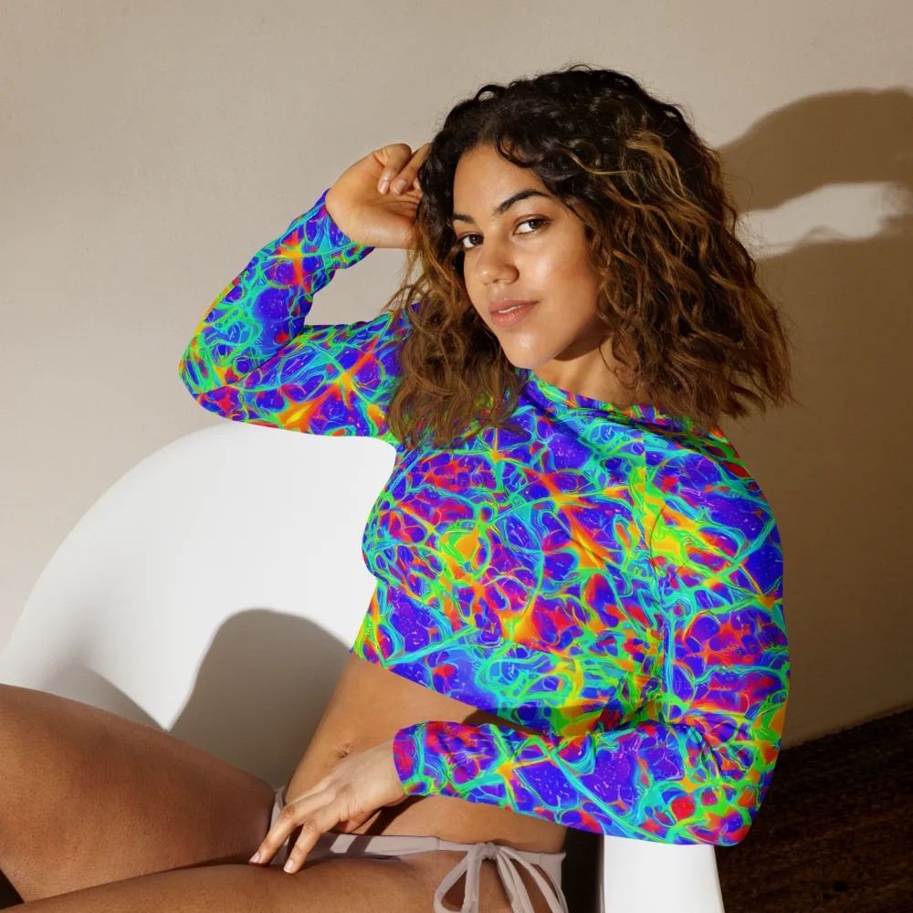 Radiant Mutation on Long Sleeve Crop Top — Left Front