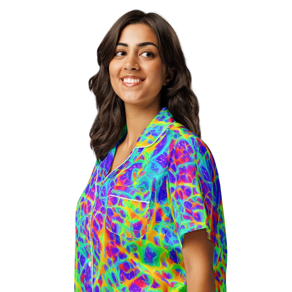 Radiant Mutation on Women's Short Sleeve Pajama Top — Left Front