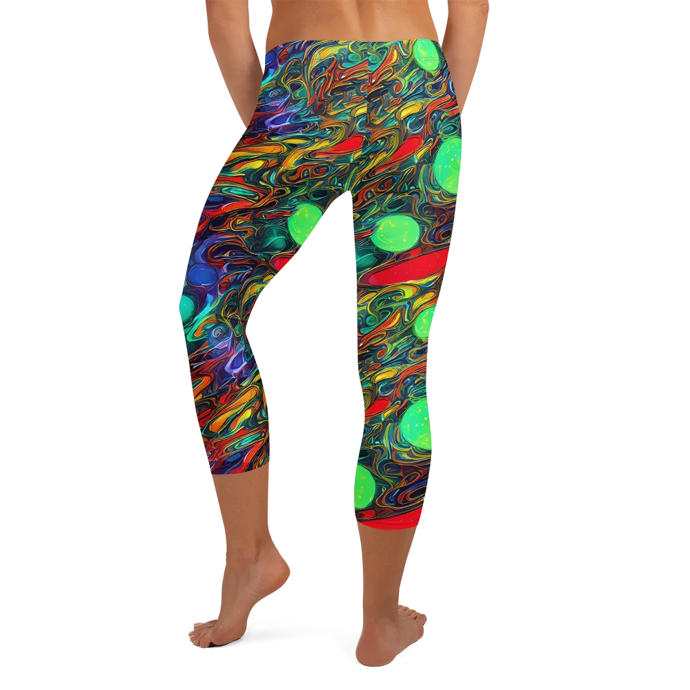 Galactic Fluid on Capri Leggings — Back